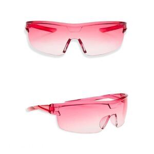 🆕Pink Ombre Tinted Lens Flat Top Rimless Wrap Around Sunglasses